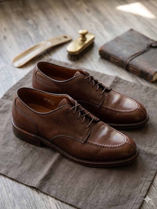 Alden Other - Rare Alden Handsewn Norwegian Front Derby Shoes - Brown Calfskin